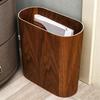 Wooden Trash Cans Kitchen Garbage Bins Living Room Large Garbage Disposal Boxes Household Long Tube Narrow Mouth Paper Basket