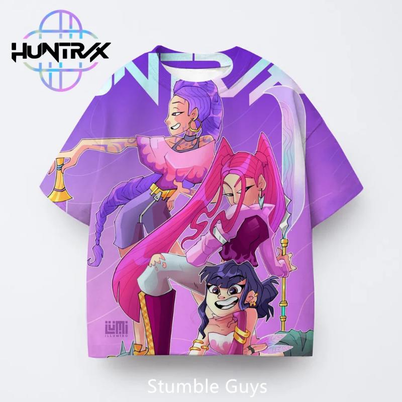 Modă Casual de Vară Copii Kpop Vânătorii de Demoni 3D Desene Animate Mânecă Scurtă Băieți Fete Tricou Haine Anime