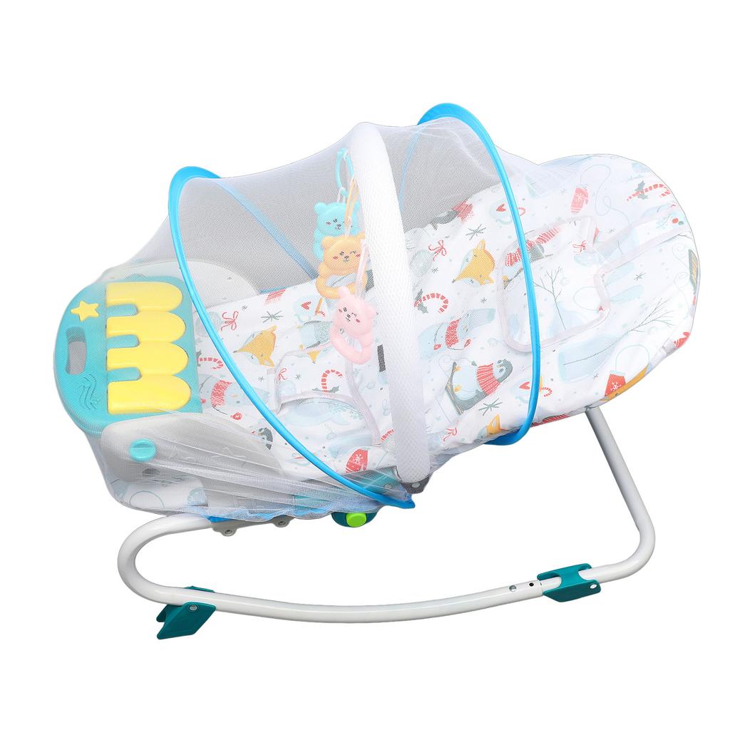 Electric Baby Swing Chair with Music Toys Net Adjustable 3 Point Safety Belt 44.1 Lb Load Bearing