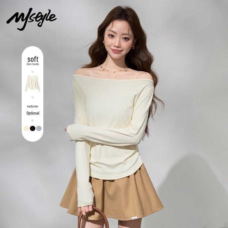 Women s Off-Shoulder Ruched Long Sleeve Top L светло-желтого