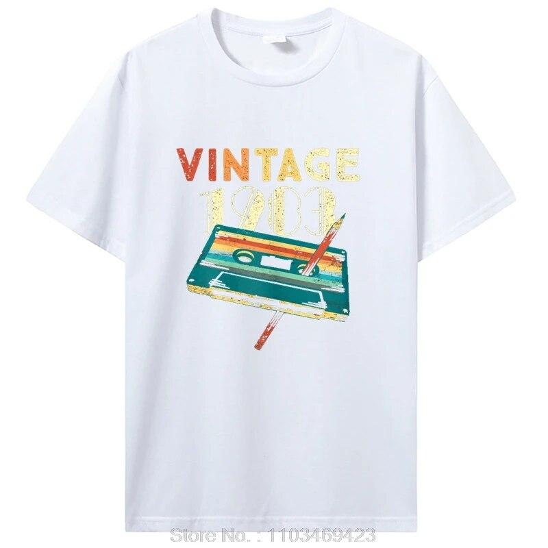 Birthday T Shirts for Unisex Women 1983 Old T Shirt Cotton Short Sleeve Graphic Tshirt Casual Clothing Oversized Tee Streetwear