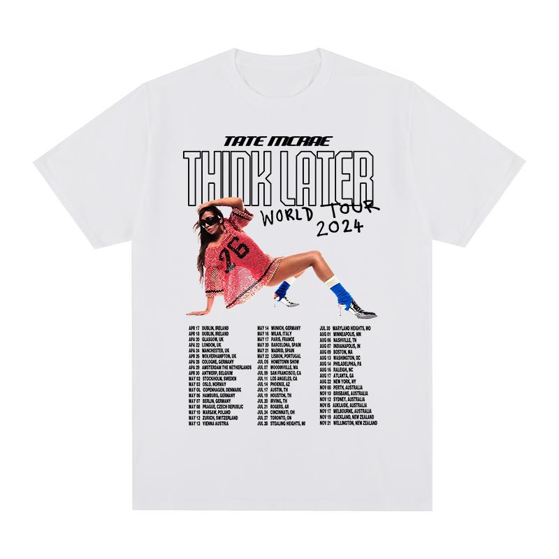 

Tate McRae think later Greedy Vintage tshirt Album Tour Harajuku Streetwear Cotton Unisex T shirt New TEE TSHIRT Womens tops S