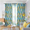 Blickdichter Vorhang mit buntem geometrischem Muster, Isoliert, Staubdicht, Sonnenschutz, Modernes minimalistisches Design für Schlafzimmer und Wohnzimmer
