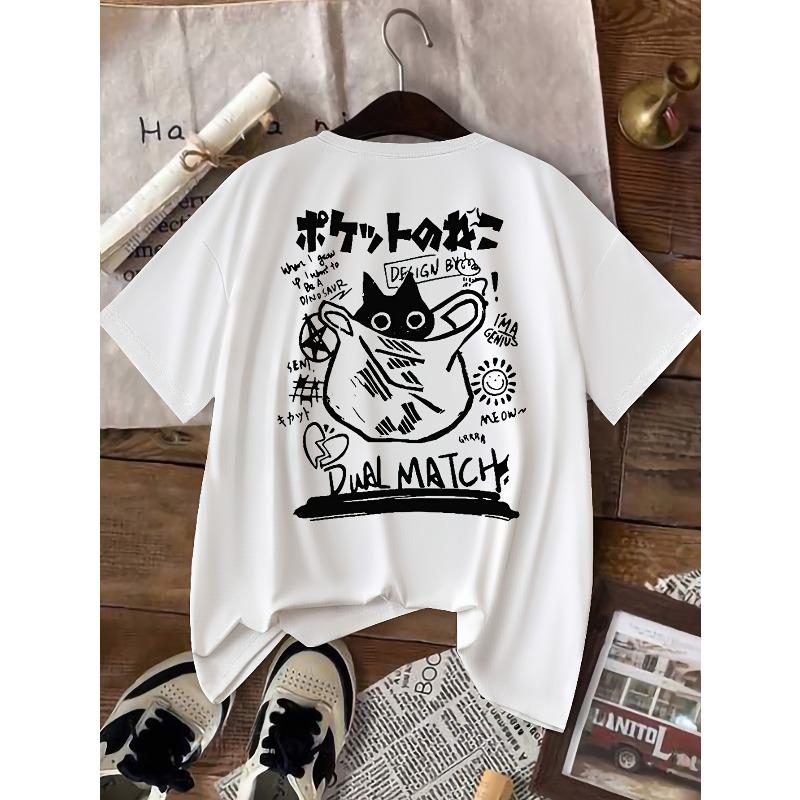

Japanese-style Double-sided Printed Fashion WOMEN S Short-sleeve T-shirt S белый