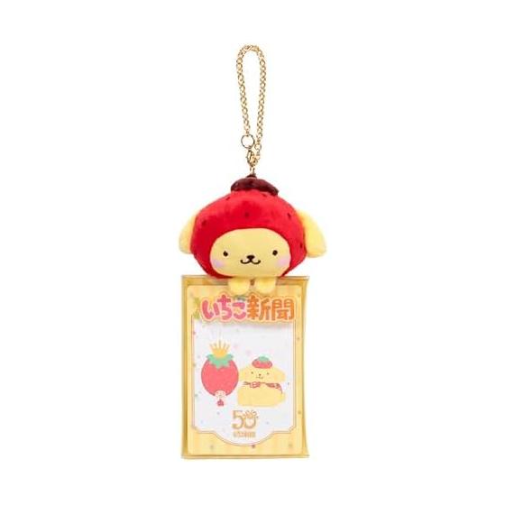 Sanrio Clear Case with Mascot (Ichigo Shimbun 50th Anniversary) Pom Pom Purin PVC/Polyester/Steel Transparent Storage Accessory Case 290475