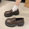 2025 new spring and autumn shoes versatile thick-soled one-pedal spring and autumn single shoes British style small leather shoes