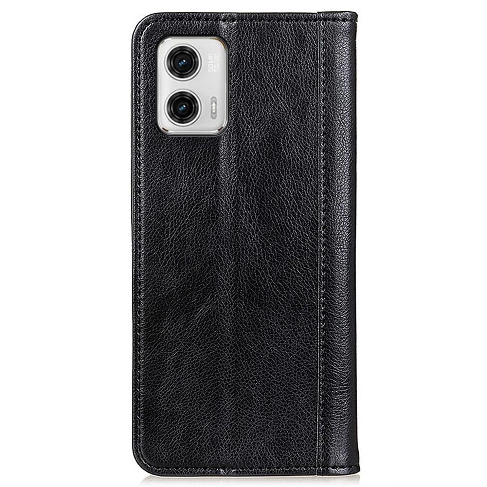 For Motorola Moto G73 5G Cell Phone Case Split Leather Stand Litchi Texture Shockproof Wallet Cover