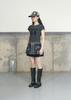 Eonyujeulaeb Studded Camo Mini Skirt [Charcoal]