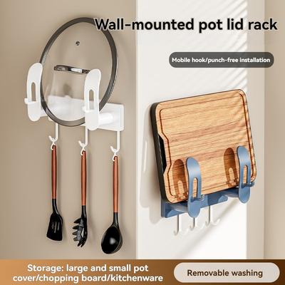 Wand Topfdeckelhalter Saugknopf Schneidebrett Aufbewahrung Ohne Bohren Topfdeckelaufbewahrung Für Hobbyköche Wohnung Hausfrauen Kochen