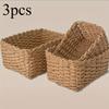 3pcs Handwoven Storage Baskets - 3 Options for Organizing Boxes, Suitable for Shelves, Drawers, Desktops, And Cottage Decor