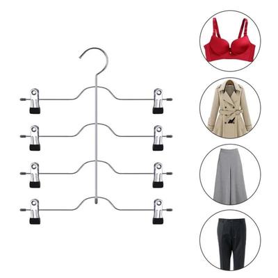 4 Tier Pant Hanger for Clothes Organizer Multifunction Shelves Magic Trouser Hangers Closet Storage.