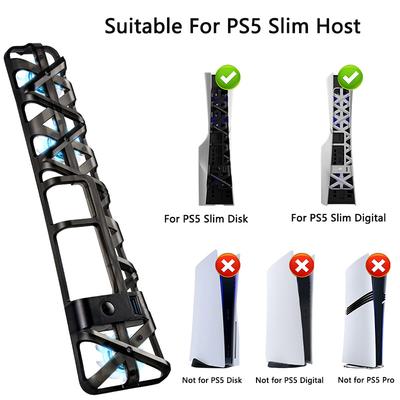 Für PS5 Slim Kühlventilator mit LED-Licht für Playstation 5 Slim Disc und Digitale Editionen Kühlsystem Kühlbasis Zubehör