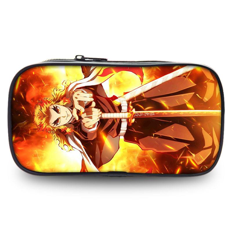 Cute Demon Slayer Pen Pouch Large Capacity Oxford Fabric Versatile Pencil Bag