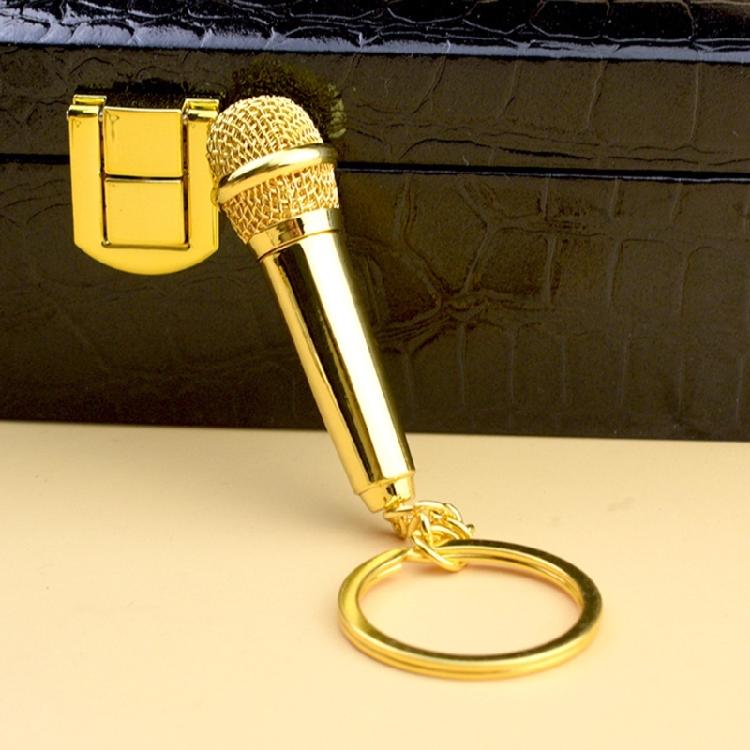 Simulation Mic Keyring Miniature Pocket Sized Microphone Keychain for Music Lovers Stylish Key Accessory Bag Ornament