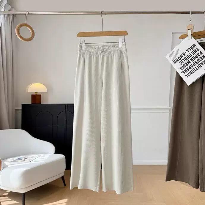 

LU Series Women s Wide Leg Casual Spring & Autumn Sports Pants: Modal, Elastic Waist, Slim Fit, New Medium