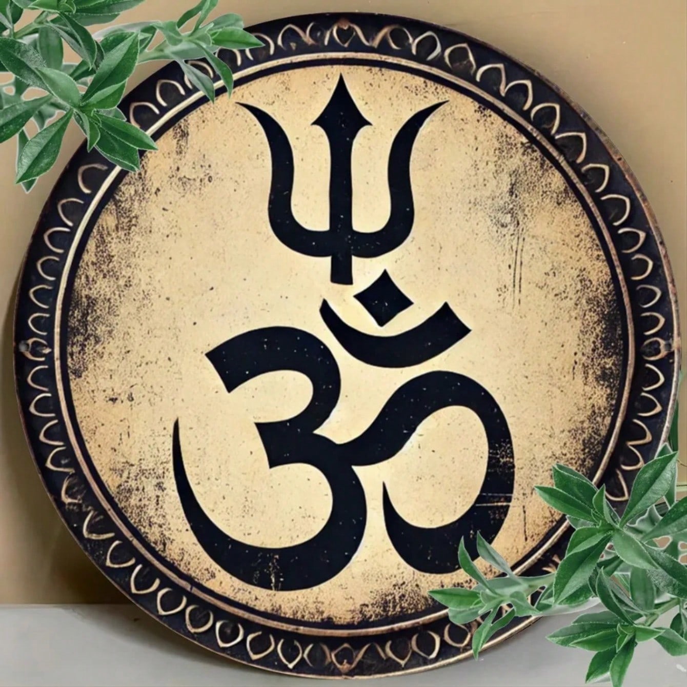 Trishul Symbol Iron Wall Art Home Office Decor Metal Painting 20x20 разноцветный