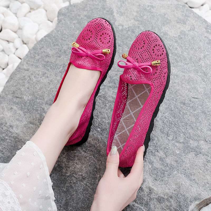 Summer women's shoes 2025 new old north cloth shoes women's breathable mesh shoes soft-soled mother shoes hole shoes Doudou single shoes