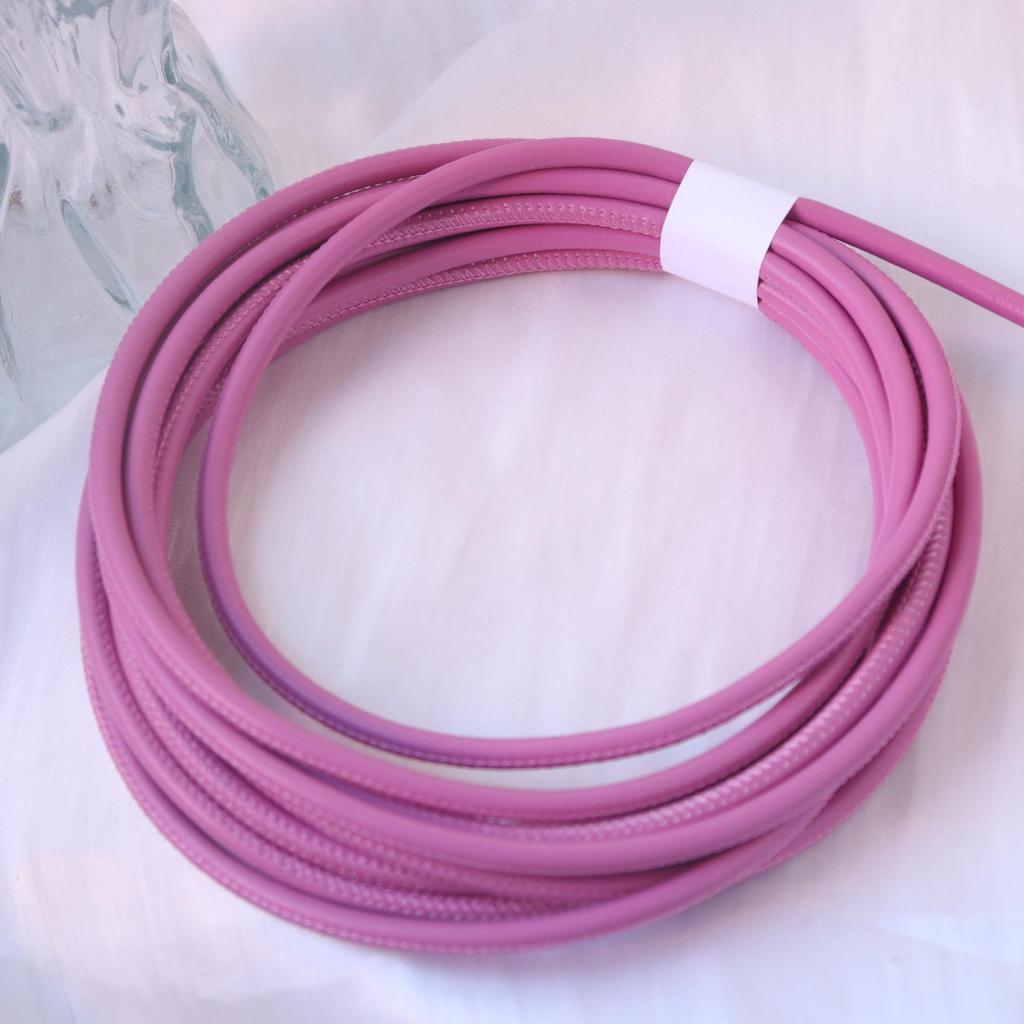 PU Leather Round Handle Strap with Lock Edge Stitching - DIY Traction Weaving Ornament E18