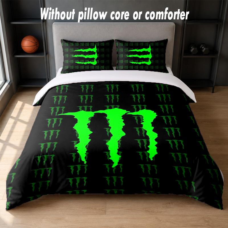 Set Biancheria da Letto Design Monster Energy 1 Copripiumino + 2 Federe Morbido Traspirante Biancheria da Letto per la Casa