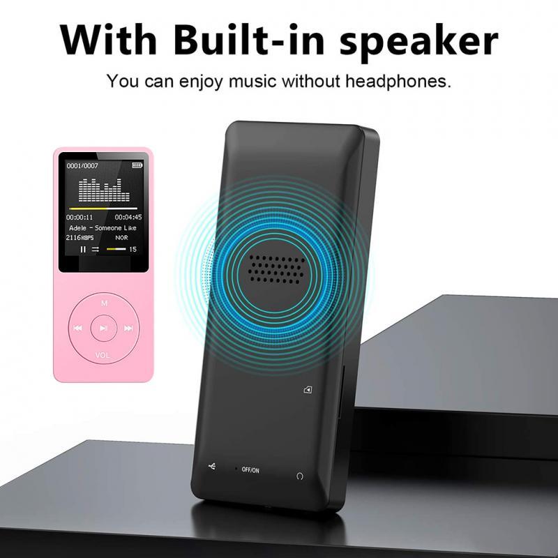 Portable MP3 Player HiFi Music Walkman Bluetooth USB Charging Record Digital Display Screen Support FM Radio E-Book Recording