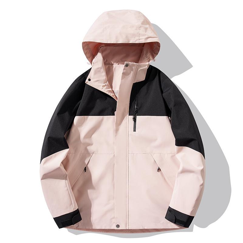 Paar Frühling und Herbst Outdoor Single Punch Jacke Abnehmbare Kappe Wasserdichte Winddichte Outdoor Bergsteigen Jacke