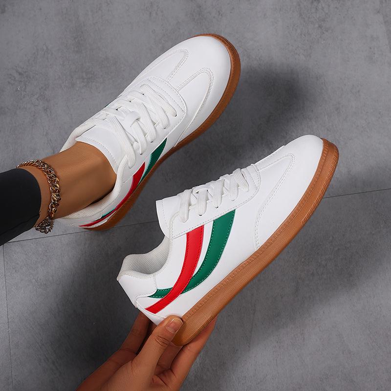 Women s Trendy Retro Canvas Skate Shoes - Versatile Summer 2025 Casual Fashion 41 белый/зелёный
