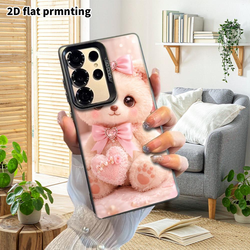 Phone Case: 2D Flat Samsung Galaxy A34 A35 M05 M06 S20 S22 S21 FE Plus 5G Protective Case, Couples Style, Plush Teddy Bear, Christmas and Halloween Gi