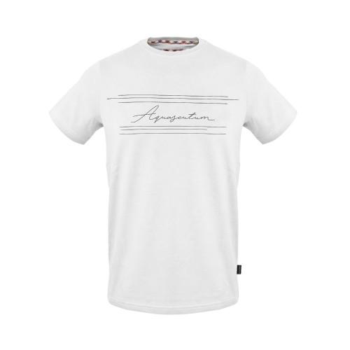 Aquascutum Mens Script Crew Neck T-Shirt