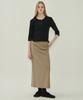 MOTT Essential Slit Long Skirt - Beige