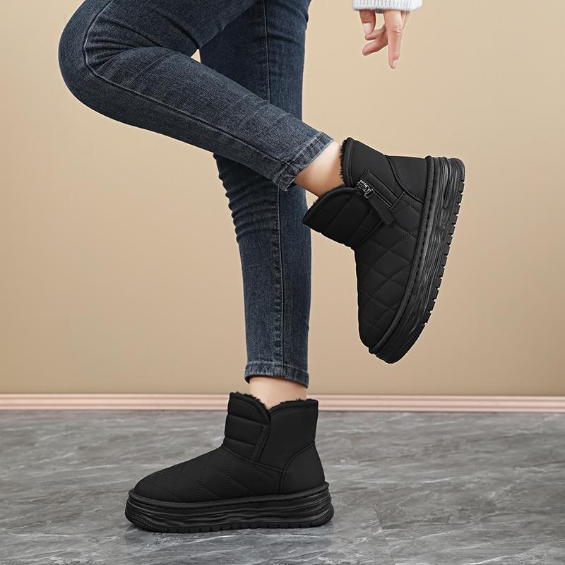 TUINANLE Aukštos kokybės moteriški batai, pliušiniai sniego batai, šilti aukštakulniai plokščiapadžiai moteriški žieminiai batai