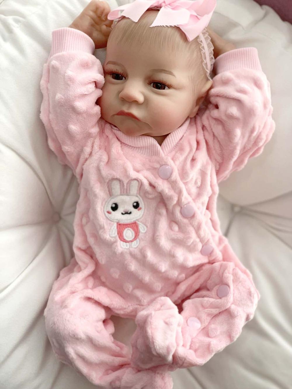 

Кукла Rebirth Doll RebornDoll Ткань Тело Моделирование Детская Игрушка Виниловая Кукла Rebirth Подарок на Праздник 48cm серый