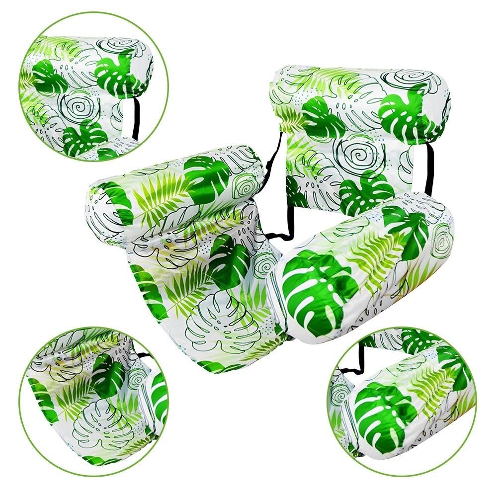 Leaves Pattern Inflatable Pool Float Recliner Design Water Hammock Floating Bed  Party Toy