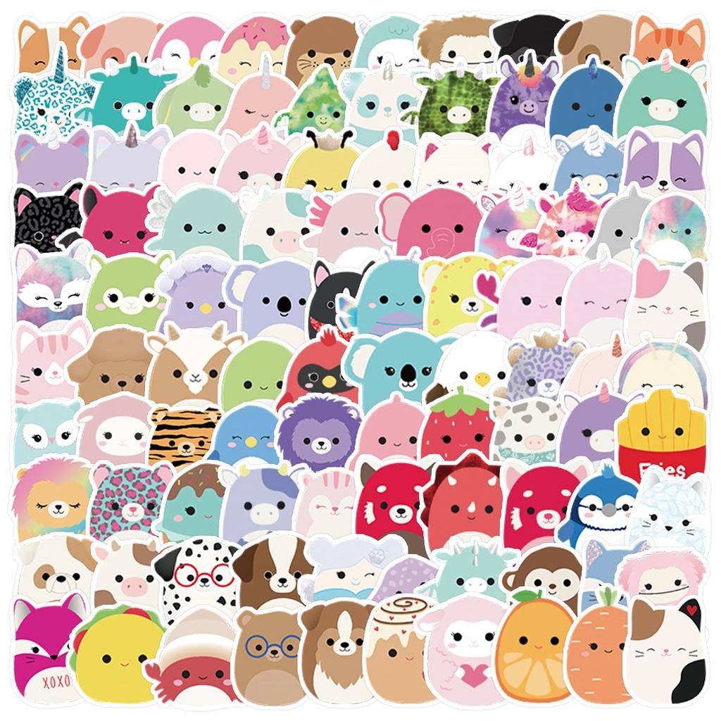 100 Stück Squishmallow Aufkleber Wasserdicht Wiederverwendbar Deko Laptop Graffiti Kindergeschenk