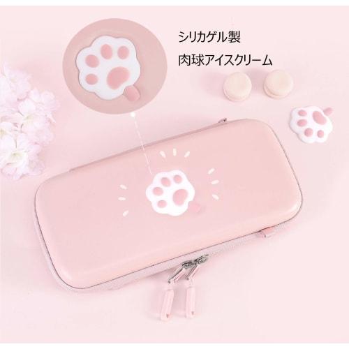 Switch Lite Cover Switch Lite Cover with 9h Glass Film 3way Handbag Crossbody Waterproof and Oil Proof Cat Paw Switch Lite Case Pu Made for Nintendo N