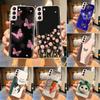 For Samsung S21 FE Plus Ultra Phone Case Butterfly Cat Soft Silicone Cover For Galaxy S21+ S21FE S 21 Protection Funda Coque