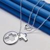 925 Sterling Silver 16-30 Inch Exquisite Round Cross Pendant Necklace, Women's Charm, Wedding Jewelry Accessories, Gifts