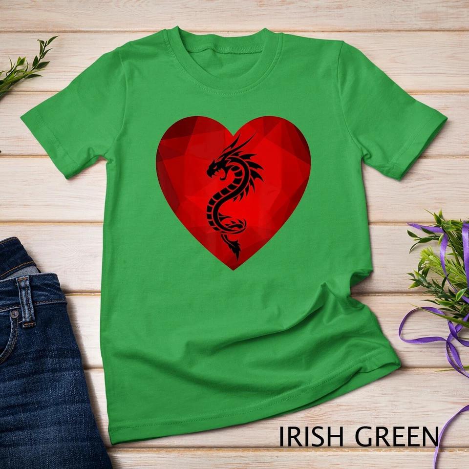 Dragon Valentines Day Heart Women Dragon Lover Valentine T-Shirt Unisex 4
