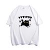 American Retro Design Kitten Print Short-sleeved T-shirt Pure Cotton Spring and Summer Loose Large Version Couple Men's and Women's Tops