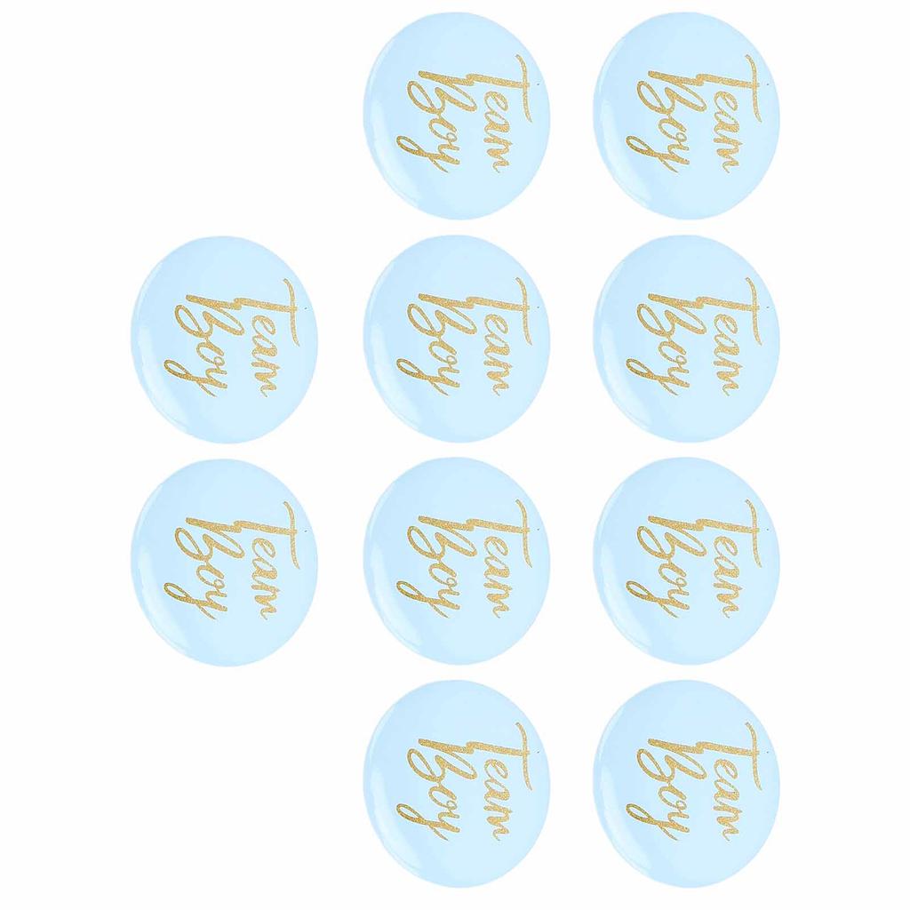 10Pcs Gender Reveal Button Pins Tinplate Baby Shower Party Favors Decoration Supplies