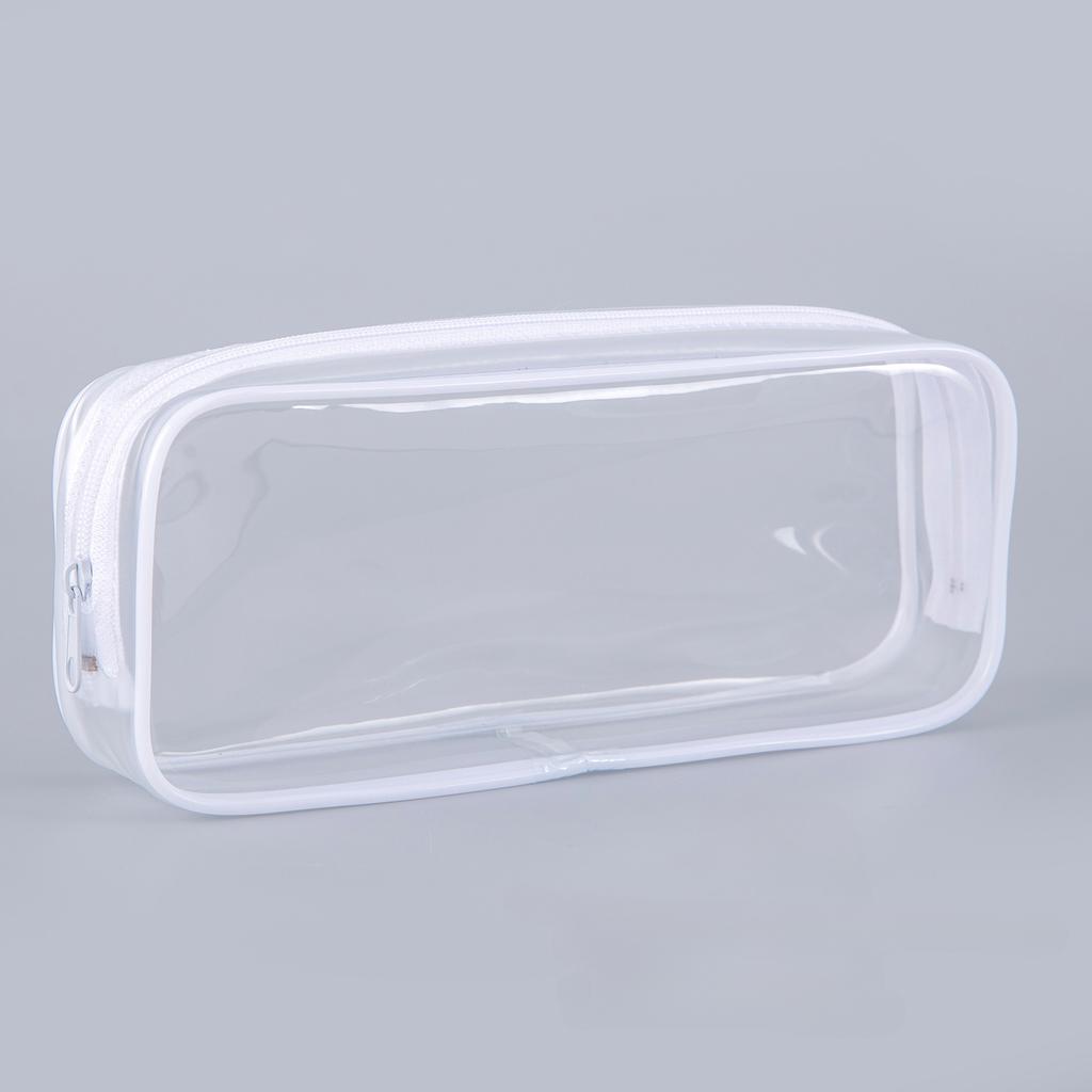Kawaii Transparent Pencil Case Large Capacity Waterproof Pen Box for Girls Cosmetic Bag Stationery Office School Supplies