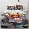 Genshin Impact Game Gamer Cartoon Comforter Bedding Set,Duvet Cover Bed Set Quilt Cover Pillowcase,king Queen Size Bedding Set