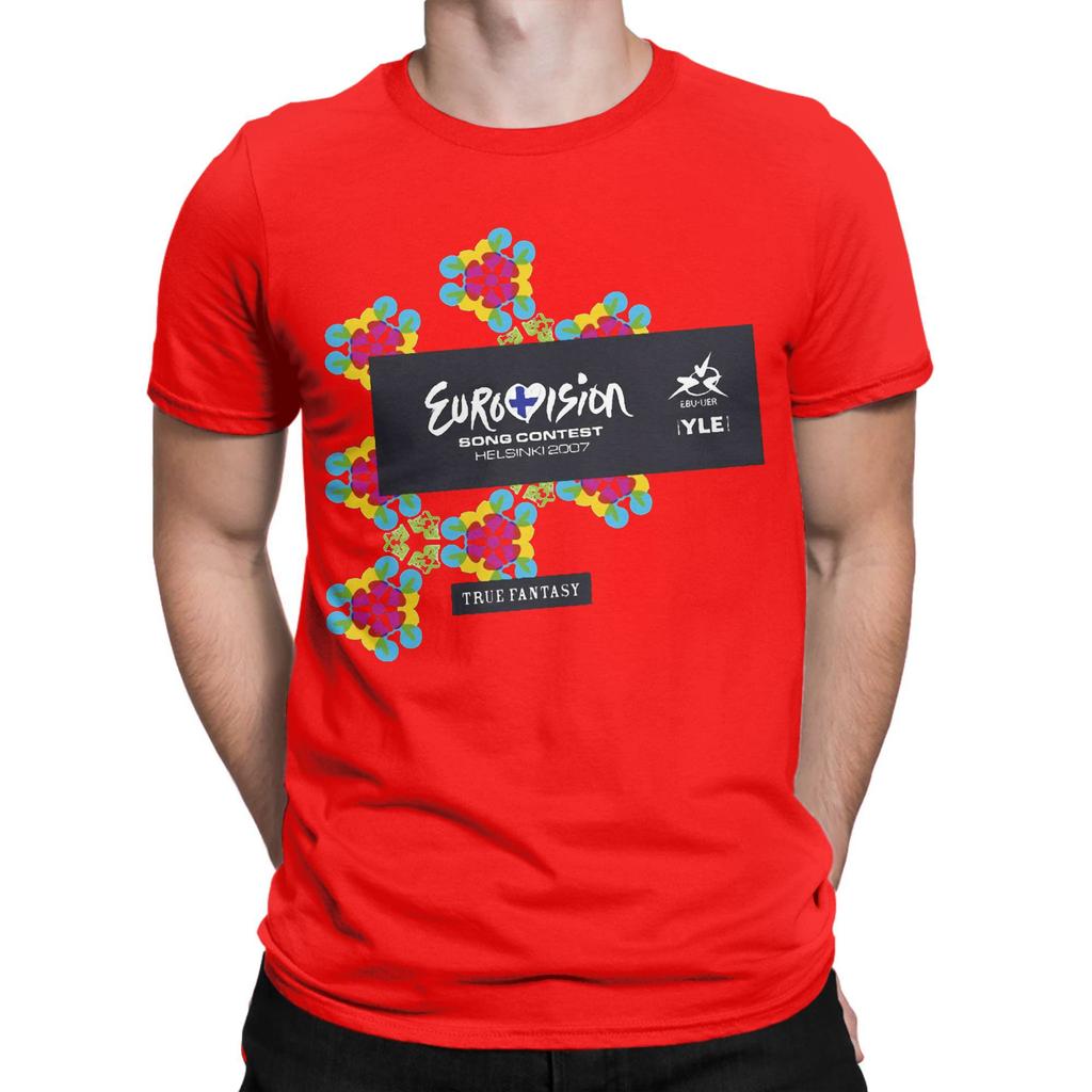 Pánske tričká Eurovision Song Contest 2007 Čistá bavlna Zábavné tričká s krátkym rukávom a okrúhlym výstrihom Originálne tričko