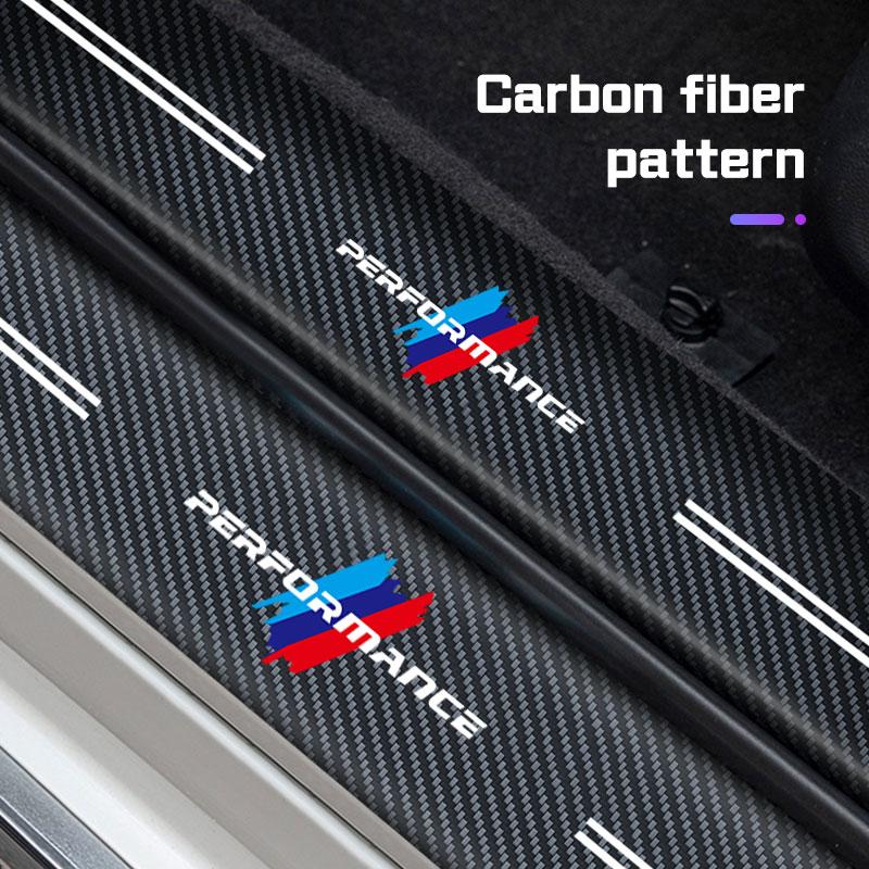 Carbon Fiber Car Door Sill Sticker For BMW E36 E39 E46 E60 E70 E91 E92 F10 F20 F40 G01 G11 I5 Threshold Pad Anti Scratch Strip