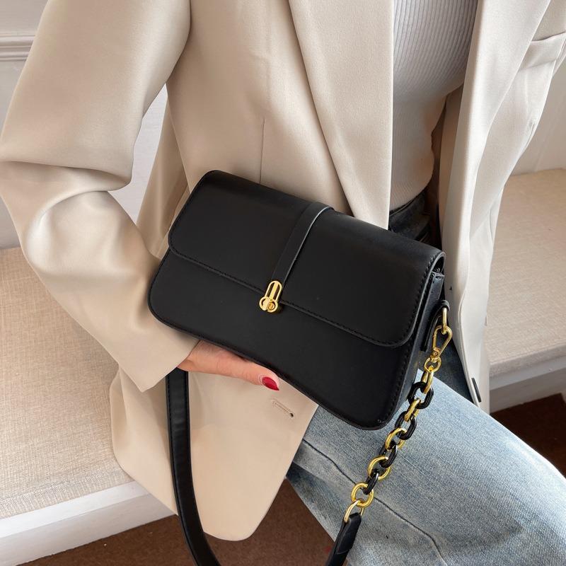 Retro underarm small square bag women's new simple versatile chain single shoulder commuter messenger bag
