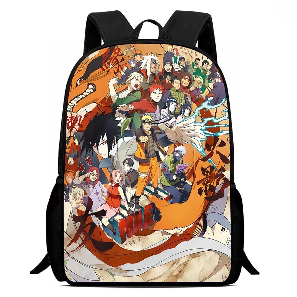 NARUTO Anime 15 Inch Children Cartoon Backpack,Comfort Adjustable Shoulder Straps,School&Daily Use,For 6-11 Year Old Boys&Girls