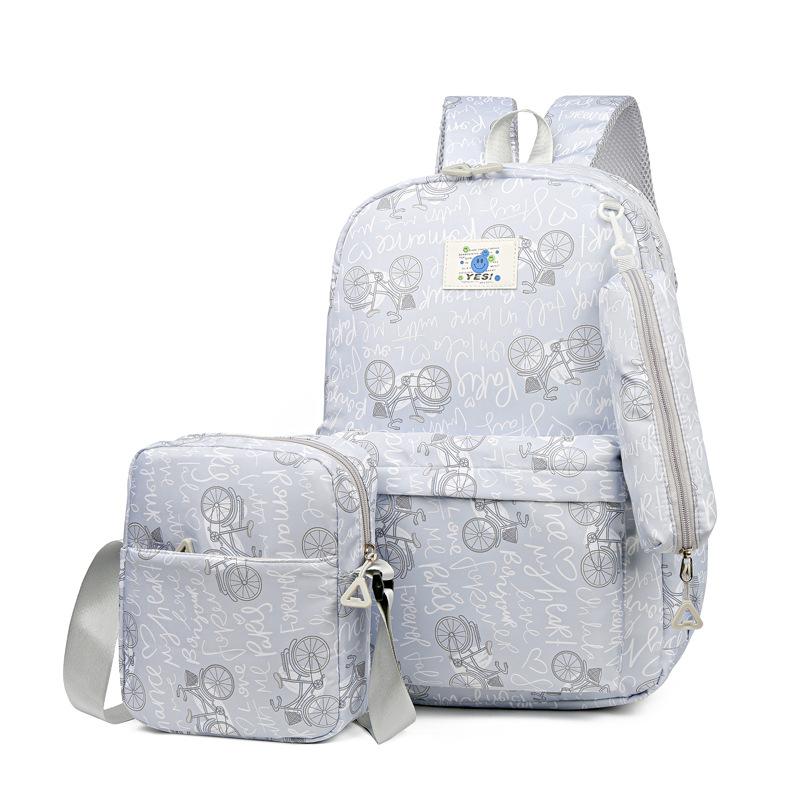 New Simple Backpack Three-piece Large Capacity Travel Backpack Junior High School Student Fashion Versatile Student Bag