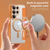 Applicable to Samsung S26Ultra mobile phone case, gold shield, leather case, flip cover, magnetic charging A57, anti-drop lens film E