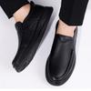 Men's Shoes Autumn Slip-On Lazy Walking Anti-Slip Leather Shoes Men's One-Step Lightweight Middle-aged And Elderly Casual Shoes