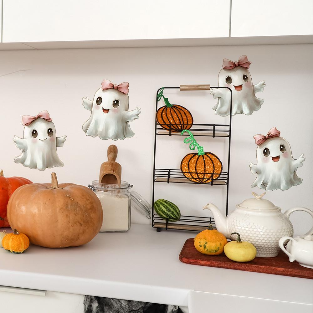 Cute Ghost With Bow Tie On Halloween For Bedroom Home Decoration Stickers