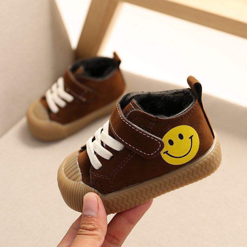 Winter Warm Baby Cotton Shoes 0-2 Years Old Soft-soled Children's Biscuit Shoes Fleece Boys and Girls Board Shoes, Baby Shoes